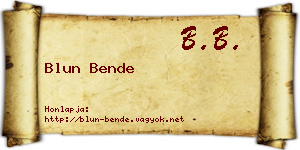 Blun Bende névjegykártya